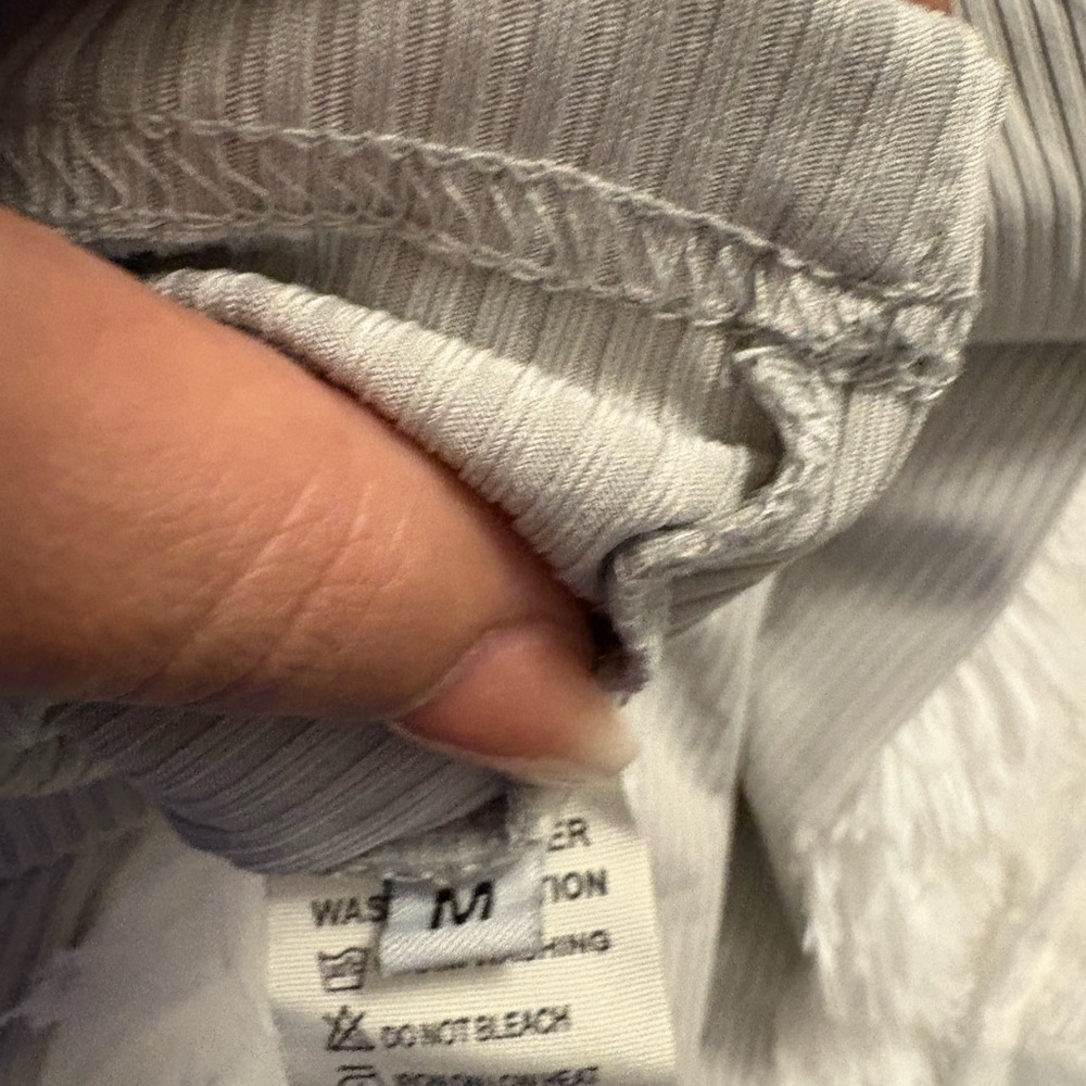 Gray Ribbed Lucky Label Two-Piece Set - Picture 2 of 4